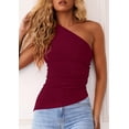thumbnail image 3 of Blusa PRETTYGARDEN 2025 para Mujer Sin Mangas de Un Hombro Vino Tinto Talle S, 3 of 8