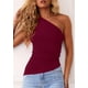 thumbnail image 3 of Blusa PRETTYGARDEN 2025 para Mujer Sin Mangas de Un Hombro Vino Tinto Talle S, 3 of 8
