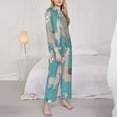thumbnail image 3 of Vsdgher Teal Mama Llama Pajamas Set Long Sleeve Sleepwear Womens Button Down Nightwear Pj Sets-Medium, 3 of 7