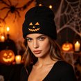 thumbnail image 5 of Jamicy Women's Beanies Hats Fashion Embroidered Pumpkin Knitted Beanie Hat Winter Thick Warm Soft Cute Hat for Winter Fall, 5 of 5