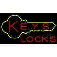 thumbnail image 1 of Keys Locks LED Neon Sign 20" Tall x 37" Wide - inches Black Square Cut Acrylic Backing, with Dimmer - Premium built indoor Sign for Storefront, Store interior, Exhibition, Decor., 1 of 7