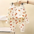thumbnail image 2 of UAYOTSE Toddler Baby Scribble Script Graphic Long Sleeve Top Pants Set Breathable Knit Sleepwear Outfit for Little Boys Size 18-24 Months, 2 of 4