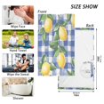 thumbnail image 6 of Yayeee 100% Cotton Hand Towels for Bathroom 16" x 28" Soft Absorbent Kitchen Towel, Blue Plaid Lemon, 6 of 7