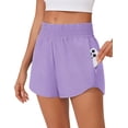 thumbnail image 1 of Pantalones cortos para correr PINSPARK Lilac para mujer con forro, talla XL, 1 of 6