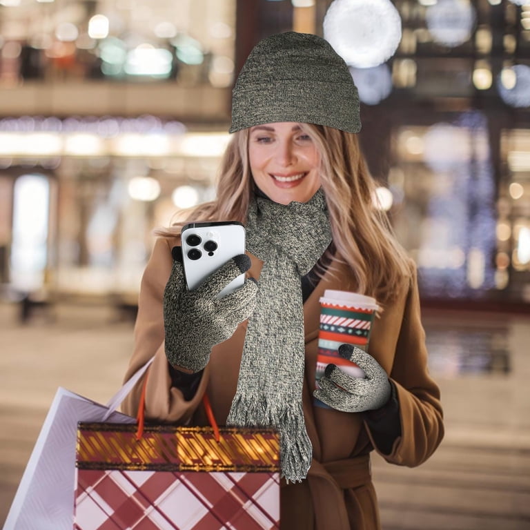 GIRACOA Winter Beanie Hat Scarf Gloves Set for Women  display picture 1