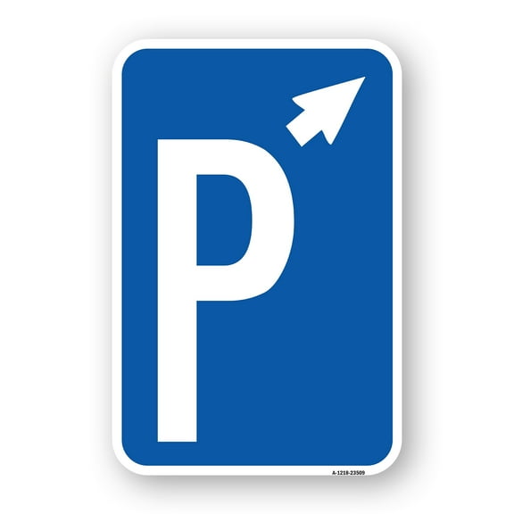 SignMission A-1824-23509 18 x 24 in. Aluminum Sign - P Symbol with Up Arrow Pointing Right