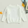 thumbnail image 2 of Douhoow Baby Girl Floral Sweater Long Sleeve Knit Pullover Infant Fall Winter Warm Tops, 2 of 7