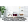 thumbnail image 4 of 3.25' x 5.25' Medallion Gray and Ivory Oval Area Throw Rug, 4 of 4