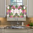 thumbnail image 2 of Yayeee Kitchen Curtains Tier Pair Light Filtering 27"x24" Rod Pocket Short Cafe Window Panel, White Flowers, 2 of 7