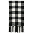 thumbnail image 7 of PiccoCasa Throw Blankets Tassel Plaid Chenille Machine Wash, Black and White, Twin, 7 of 7