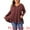 Burgundy, variant on Women' Plus Size Tunic Button Henley Blouses 4X Burgundy