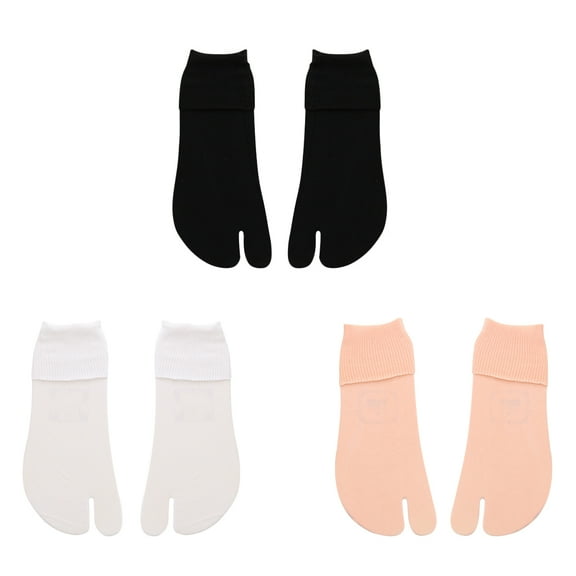 Weijiyouyu 3 Pairs Toe Socks Summer Thin Style Color Middle Stockings Slipper Socks Flop Socks for Women and Men (Black   Grey   Skin Color)