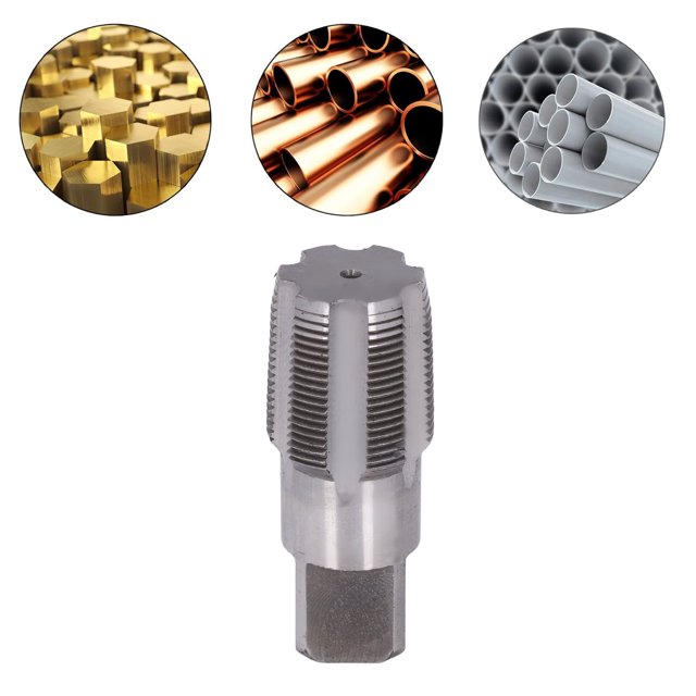 Grifo Para Rosca De Tubería, Acero De Alta Velocidad Resistente Al Desgaste, Herramienta Para Grifo De Plomería NPT De 1-1/4 Pulgadas, Caja De Almacenamiento De Plástico Para