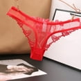 thumbnail image 4 of XMMSWDLA Women Panties Floral Lace Briefs Thongs Underwear Women's Mesh Hi Cut Panty Thong Red Free Size Period Underwear for Women, 4 of 6