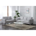 thumbnail image 4 of ACME Kyrene Linen Fabric Upholstery Sofa with Loose Back in Light Gray, 4 of 8