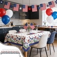 thumbnail image 4 of Luckky 2Pack 4th of July Patriotic Decorative Rectangle Tablecloth Flag,USA National Rectangle Kitchen Table Cover Oblong Tablecloth for Dining Table Buffet Parties Patio Camping 53×107Inch, 4 of 6