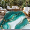 thumbnail image 2 of Teal Marble Outdoor Rug for Patio/Deck/Porch, Non-Slip Large Area Rug 5 x 8 Ft, Modern Gradient Abstract Gold Fluid Art Indoor Outdoor Rugs Washable Area Rugs, Reversible Camping Rug Carpet Runner, 2 of 8