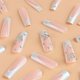 thumbnail image 2 of 24 Pcs Long Press on Nails White French Tip Fake Nails with Butterfly Rhinestones Design thick False Nails long Glue on Nails Medium Coffin Nail Charm, 2 of 5