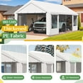 thumbnail image 4 of Erommy 12 x 24' Heavy Duty Portable Outdoor Garage Carport with Roll-up Windows, Side Doors and Removable Sidewalls for RV,Car, White, 4 of 8