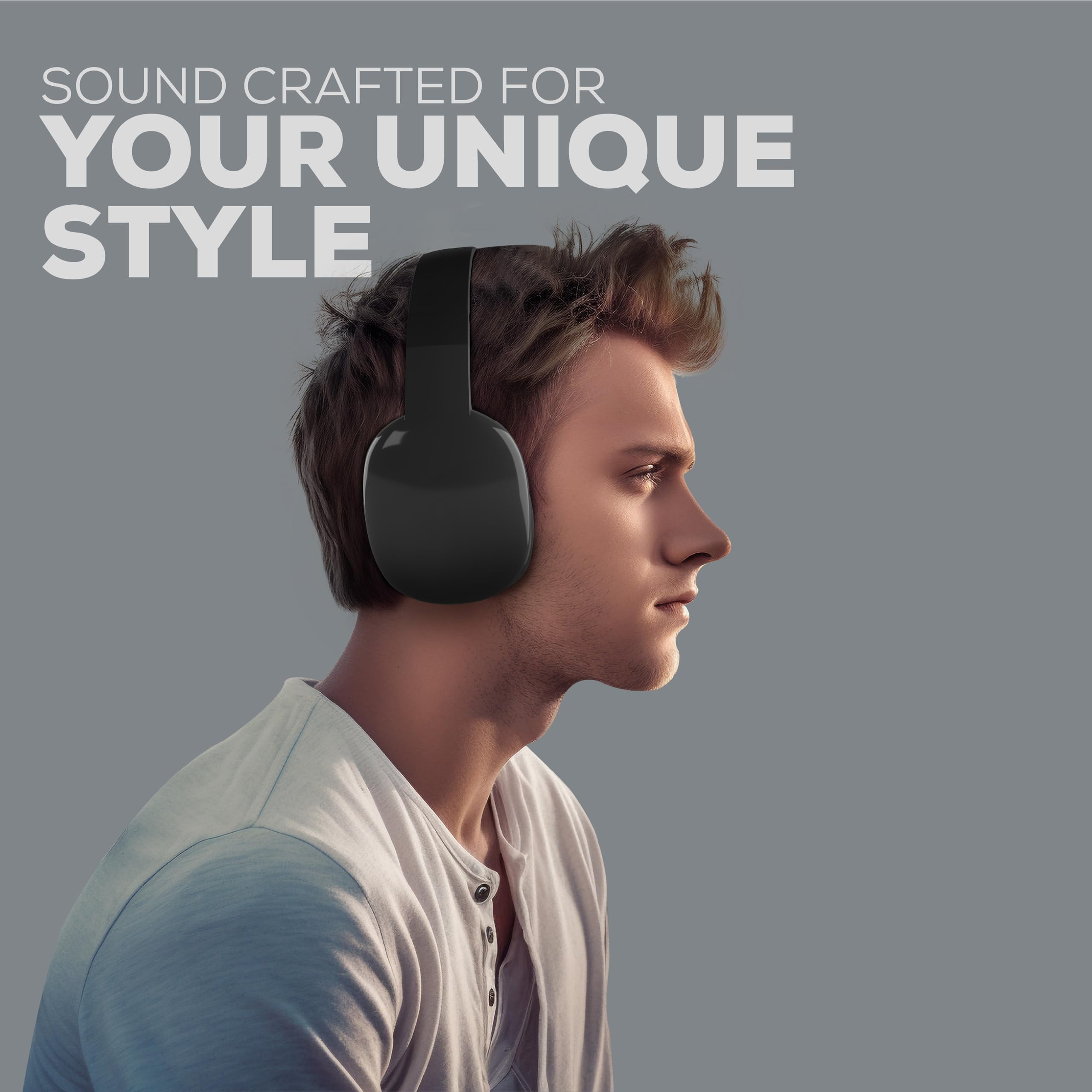 Customizable Wireless Over-Ear Bluetooth Headphones with Microphone - Noise-Canceling Headset for Travel, Home, Work, TV, PC, Gaming, Cellphone (Pink)