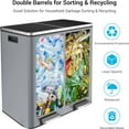 thumbnail image 6 of Arlopu 16 Gallon Dual Trash Can with Foot Pedal, Stainless Steel Kitchen Garbage Can with Lids, Double Compartment Classified Recycling Bin, 6 of 10