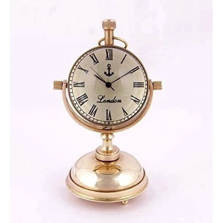 Vintage Style Nautical Anchor Desk Clock with Magnifying Lens