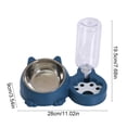 thumbnail image 2 of Eoozwa Pet Feeder and Water Dispenser with Removable Stainless Steel Bowl Automatic for Cats Dogs Plastic Base for Home Use Easy Clean, 2 of 6