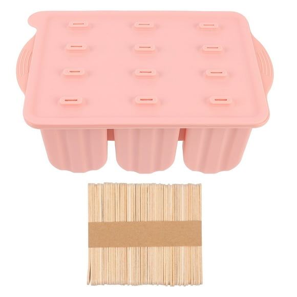 12 Grids Ice Cream Mold DIY Ice Cream Making Tool Popsicle Mold with Sticks