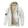 thumbnail image 5 of Mens Jesus Hoodies Fleece Lined Christian Zip Up Cross Thick Heavyweight Jackets Winter Warm Dark Gray XXL, 5 of 8