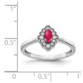 thumbnail image 2 of Auriga Fine Jewelry 14K White Gold Diamond and Oval Cabochon Ruby Ring for Women Size 7, 2 of 5
