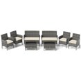 thumbnail image 2 of Costway 8 PCS Patio Furniture Set with Washable Cushions and Tempered Glass Coffee Table, 2 of 9