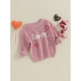 thumbnail image 4 of Musuos Infant Baby Valentine´s Day Sweater, 3 6 9 12 18M Letter Heart Pattern Long Sleeve Round Neck Knitwear, 4 of 10