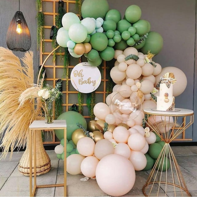 152 juegos de globos verdes vintage, decoraciones para fiestas, decoraciones para fiestas de cumpleaños, baby showers, despedidas de soltera, suministros para fiestas de bautismo, globos verde oliva