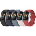 thumbnail image 1 of MYKOMI 5PCS Bands Compatible with Fitbit Charge 6/Charge 5 Straps Replacement Soft Silicone Wristbands Armbands Accessory for Women Men,Small/Large Size, 1 of 7