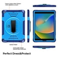 thumbnail image 2 of for iPad 9th/8th/7th Gen, Rugged Shockproof Case for iPad 10.2 2021/2020/2019 with Pencil Holder, 360 Rotating Hand Strap & Stand, Shoulder Strap, TPU PC 3 Layers Multi-Functional Cover - Blue, 2 of 9