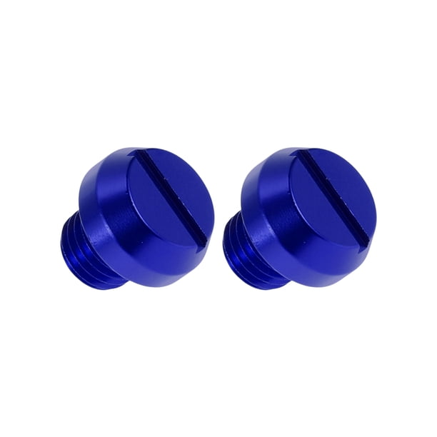 Tapones para agujeros de espejo de motocicleta Unique Bargains Rosca de mano derecha M10x1.25 Tornillos de espejo retrovisor de motocicleta Azules 2 Pcs
