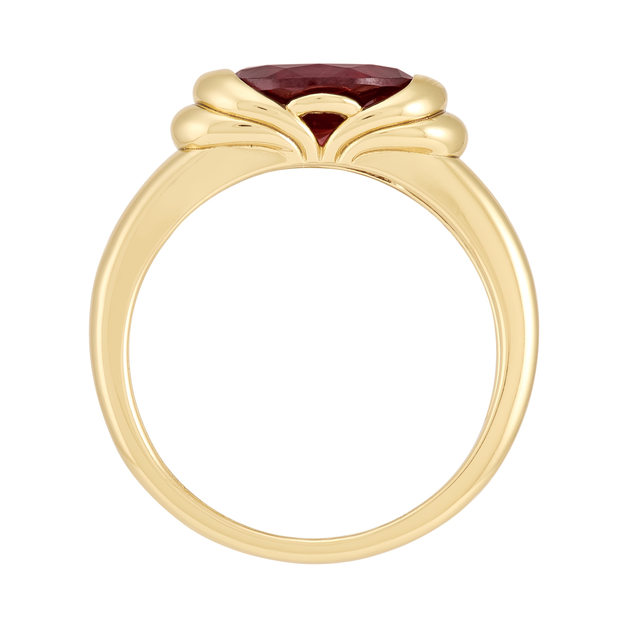 Brilliance Fine Jewelry Oval Garnet Ring in 14KT Gold Plated Sterling Silver