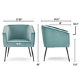 thumbnail image 2 of Adore Decor Rani Modern Velvet Accent Chair in Teal Blue, 2 of 12