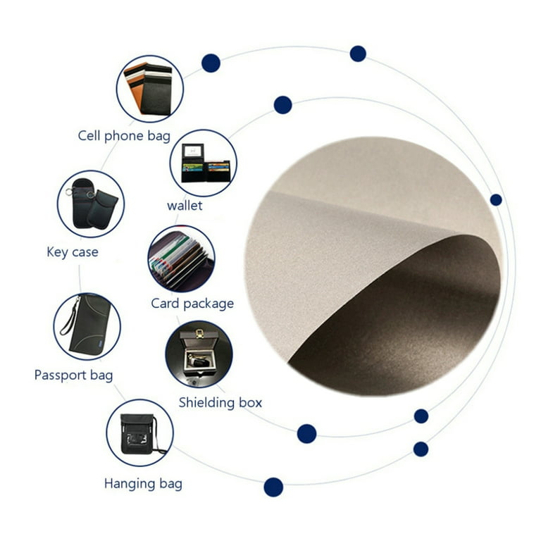  MOXONA Faraday Fabric Kit (44W × 108L Fabric + 108L  Tape).Multi-Purpose Military Grade Signal Blocking Cloth Shields  RFID,Bluetooth,WiFi,GPS.Premium Soft Material Easy to Cut for DIY