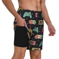 thumbnail image 3 of Goofa Retro Video Game Printed Men's Swim Trunks Board Shorts Quick Dry Mens Swimming Trunks with Compression Liner,Breathable Fit Hawaii Beach Shorts-X-Large, 3 of 9