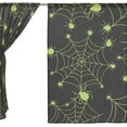 thumbnail image 3 of Coolnut 2 PCS Halloween Green Spider Web Sheer Gauze Door Curtains, Window Curtains Drapes for Living Room Kids Bedroom Window Treatment Decor 84"x55", 3 of 4