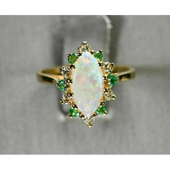 2Ct Marquise Cut Fire Opal Lab Created Halo Pretty For Women's Engagement Ring 14K Yellow Gold Plated 925 Silver