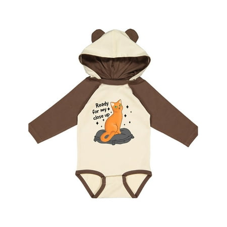 

Inktastic Pretty Cat Ready For a Close Up Gift Baby Boy or Baby Girl Long Sleeve Bodysuit