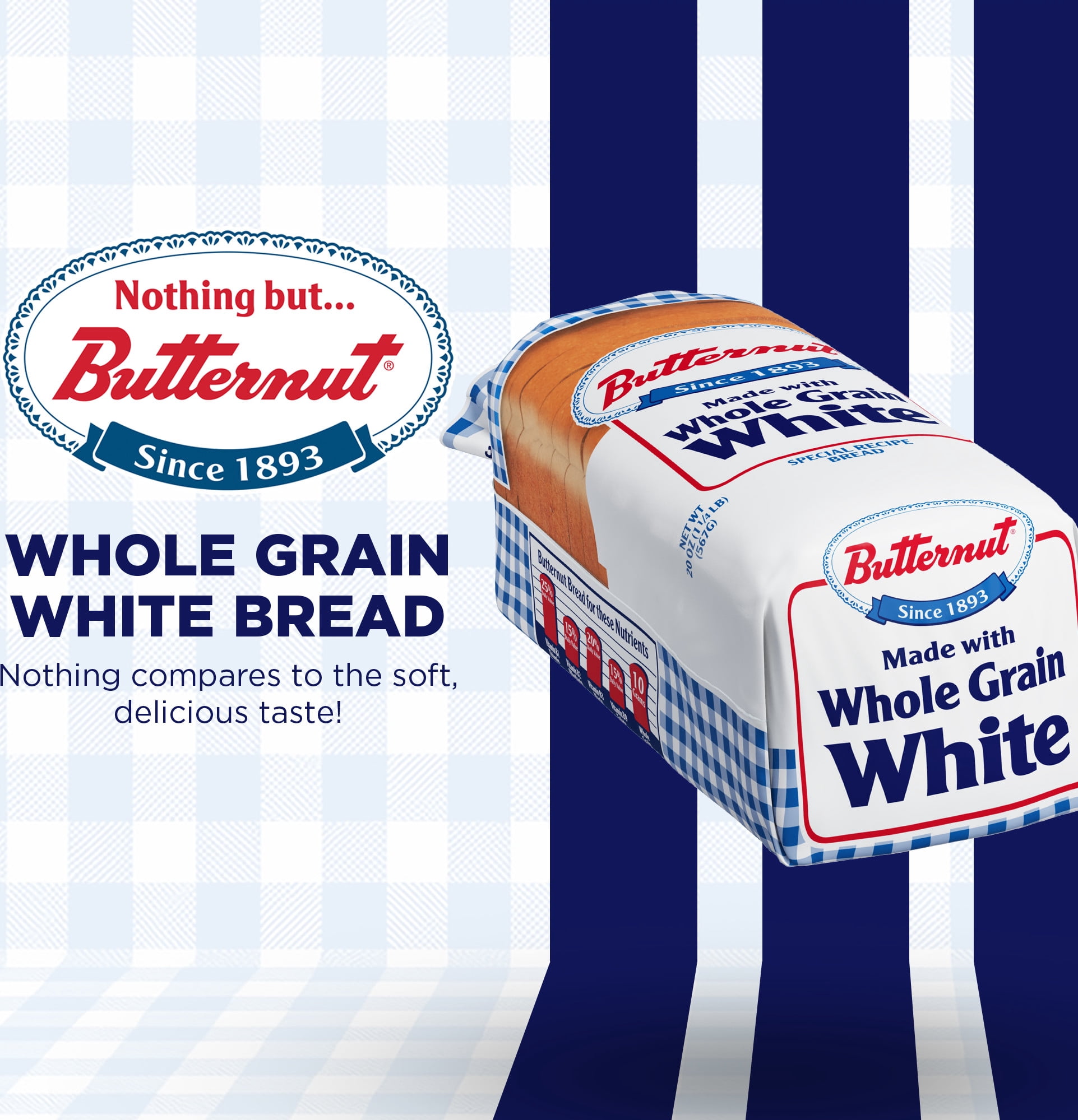 Butternut Whole Grain White Bread, 20 oz