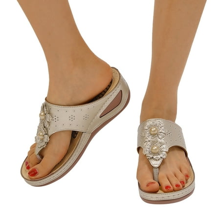 

Flip Flops Sandals for Women Platform Sandals Women with Arch Support Women Slides Sandals for Comfortable Walk Summer Platform Sandals Women Wedge Sandal Massage Function Platform Shoes