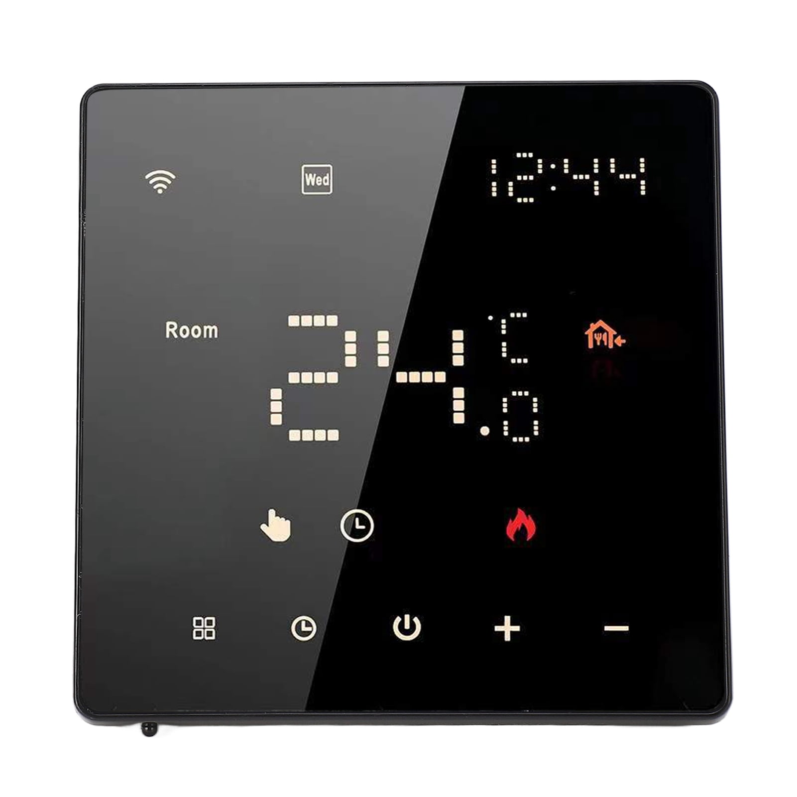 Smart Thermostat, 7 Day Programmable Thermostat for Home, Color Touchscreen WiFi Thermostat with App Control, Voice Control, Child Lock, DIY Install, C