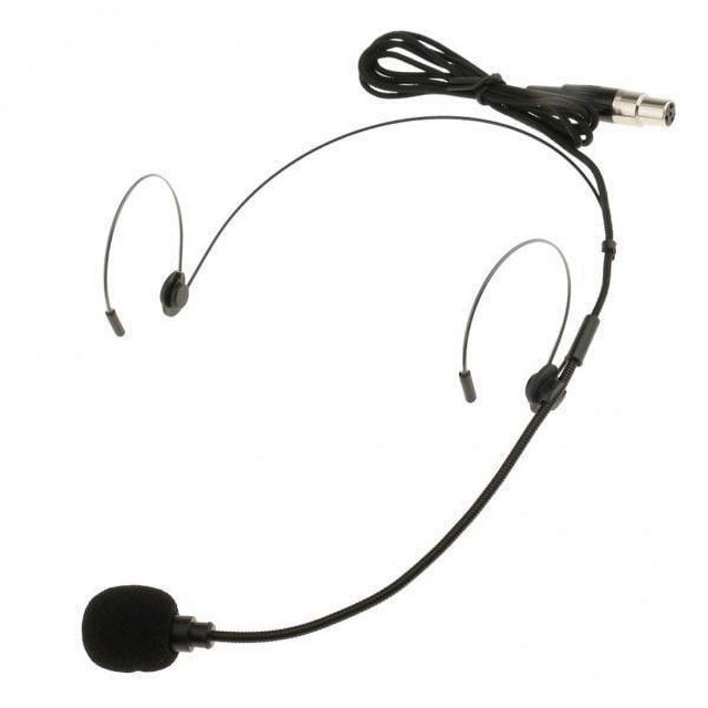 3xDoble Gancho Para La Oreja Auriculares Con Cable Micrófono Tipo Diadema Negro XLR De 4 Pines Sunnimix Micrófono de auriculares de 3 pines