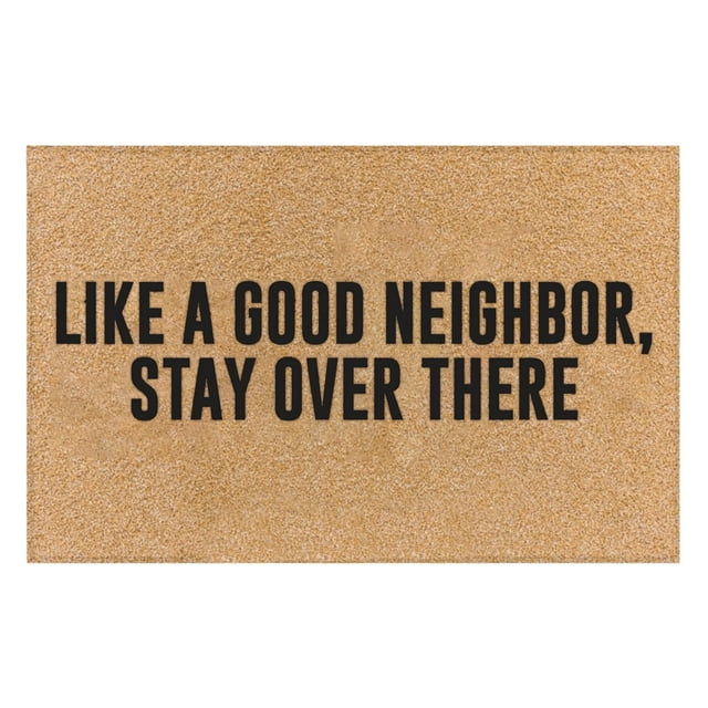 Binwennn Throw Blanket Fuzzy Soft Shaggy Rug Funny Door Mat Non Back Rubber Entry Way Doormat Outside Like A Good Neighbor Stay Over There Standard Outdoor Welcome Mat