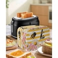 thumbnail image 4 of Spring Bees Daisy Toaster Cover 2 Slice, Small Kitchen Appliance Covers, Rustic Tulips Dots Yellow Striped Burlap Toaster Oven Cover with Loop, Bread Machine Cover Polyester Dust Cover Protection, 4 of 4