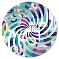 thumbnail image 2 of Designart "Adventurous Groovy Grid in Green and Purple III" Geometric Vortex Round Wall Mirror - Oval Printed Decorative Mirror - Multiple Color Options, 2 of 5
